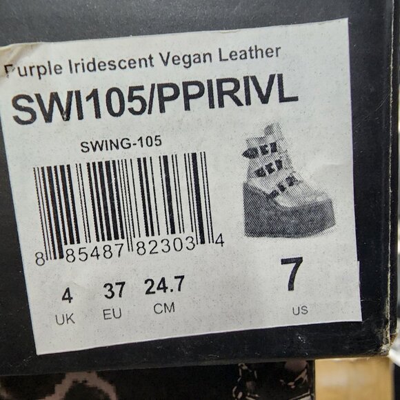 Swing 105 Hologram Heart Plate Platform Punk Goth Ankle Boots - Picture 13 of 13